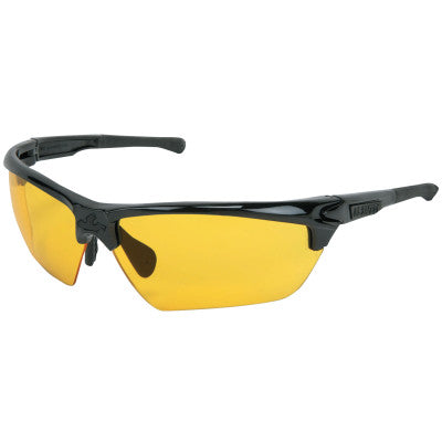 Dominator DM3 Safety Glasses, Amber Lens, MAX6 Anti-Fog, Black Frame