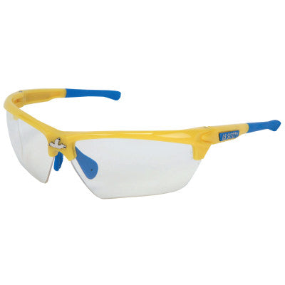 Dominator DM3 Safety Glasses, Clear Lens, MAX6 Anti-Fog, Yellow Frame