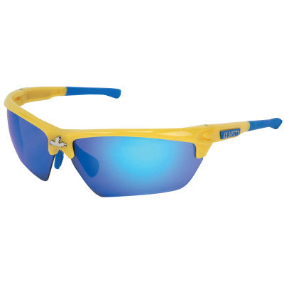 Dominator DM3 Safety Glasses, Blue Diamond Mirror Lens, Duramass HC