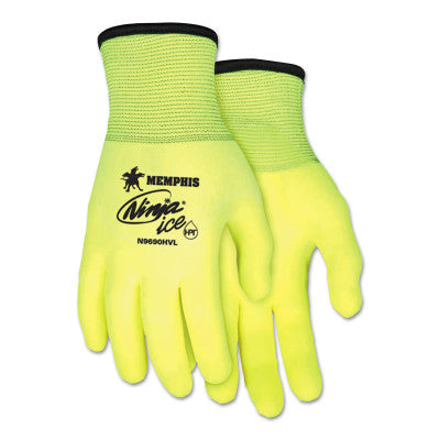 Ninja Ice Hi-Vis Gloves, Medium, Hi-Vis Lime/White