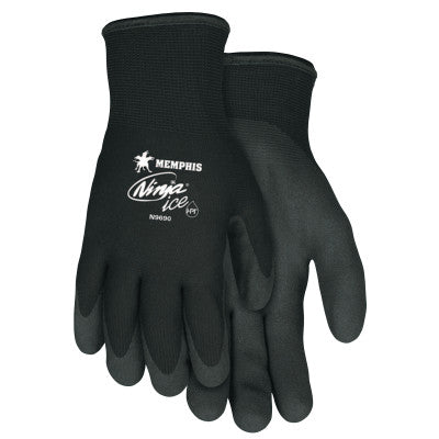 Ninja Ice Gloves, Medium, Black, 1.083 in, 1.083 in, Palm and Fingertip Coated
