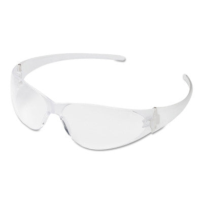 Checkmate Safety Glasses, Clear Lens, Polycarbonate, Uncoated, Clear Frame