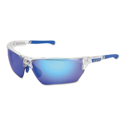 Dominator DM3 Safety Glasses, Blue Diamond Mirror Lens,  Mirror/Duramass HC