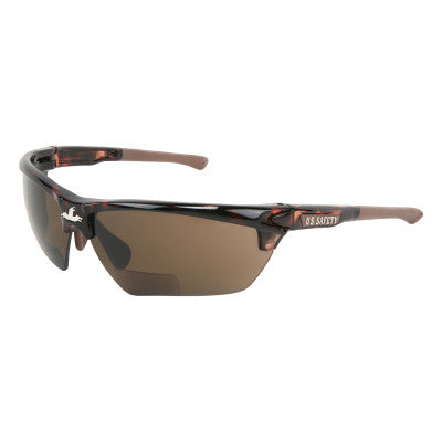 Dominator DM3 Safety Glasses, Brown, +2.0 Diopter, Polycarbonate, MAX6 Anti-Fog