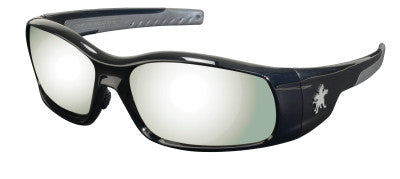 Swagger Safety Glasses, Silver Mirror Lens, Duramass Hard Coat, Black Frame