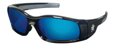 Swagger Safety Glasses, Blue Diamond Mirror Lens, Duramass HC, Black Frame