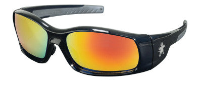 Swagger Safety Glasses, Fire Mirror Lens, Duramass Hard Coat, Black Frame