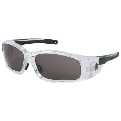 Swagger Safety Glasses, Gray Lens, Duramass Anti-Fog, Black/Clear Frame