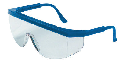 Tomahawk Protective Eyewear, Clear Lens, Duramass Hard Coat, Blue Frame, Nylon