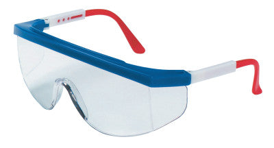 Tomahawk Protective Eyewear, Clear Lens, Duramass HC, Blue/Red/White Frame