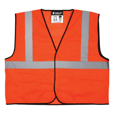 Safety Vests, Large, Fluorescent Orange