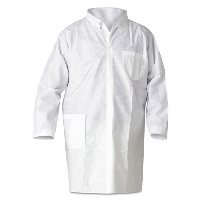 MEDIUM WHITE KLEENGUARDLAB COAT SNAP FRONT