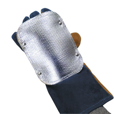 Back Hand Pad, Single Layer, 7", Elastic/High-temp Kevlar Strap Closure, Silver