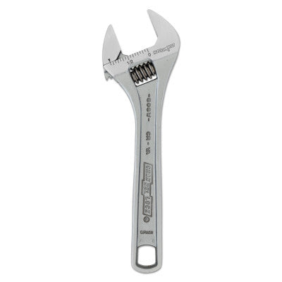 Adjustable Wrenches, 6 in Long, .938 in Opening, Chrome