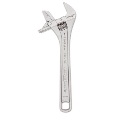 Adjustable Wrenches, 10.26 in Long, 1.57 in Opening, Chrome