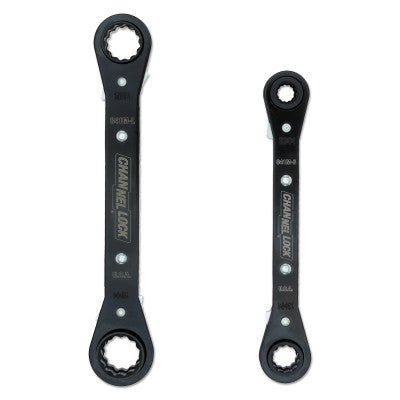 2 Pc. 4-in-1 Ratcheting Box Wrench Sets, Metric