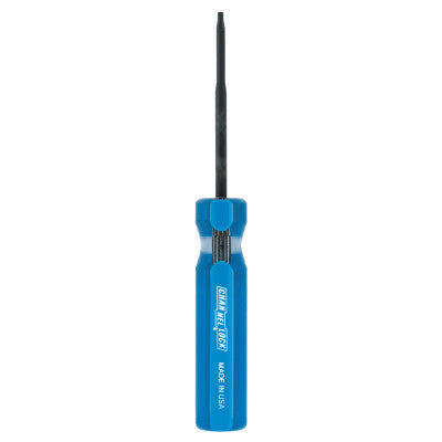 Professional Torx Screwdriver, T6 Tip, 4 1/2 in Long, Black Oxide, Blue Handle