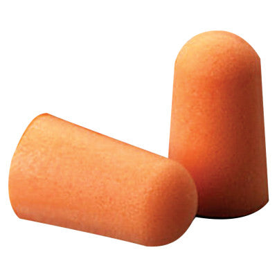 Foam Earplugs, Foam, Bright Orange, Uncorded Tapered