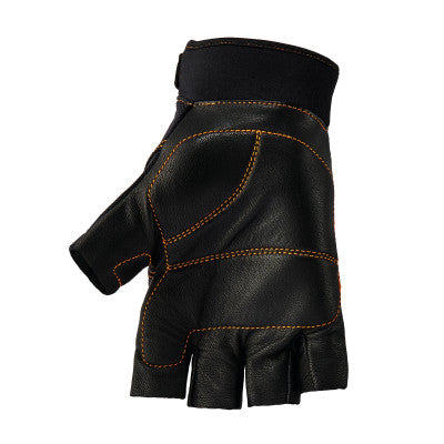 ProFlex 901 Impact-Half Finger Gloves, Leather, Neoprene, Large, Black