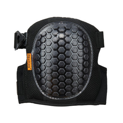 367 Round Cap Lightweight Gel Knee Pads, Strap/Buckle, Black