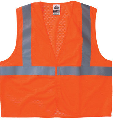 GloWear 8210HL Class 2 Economy Vests w/Pocket, Hook/Loop Closure, S/M, Orange