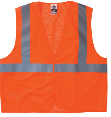 GloWear 8210HL Class 2 Economy Vests with Pocket, Hook/Loop Closure, S/M, Lime