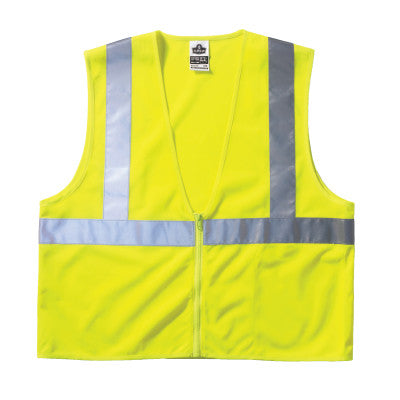 GloWear 8210Z Class 2 Economy Vests with Pocket, Zipper Closure, 2XL/3XL, Lime