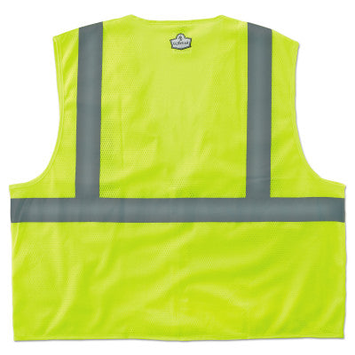 GloWear 8210Z Class 2 Economy Vests with Pocket, Zipper Closure, 4XL/5XL, Lime