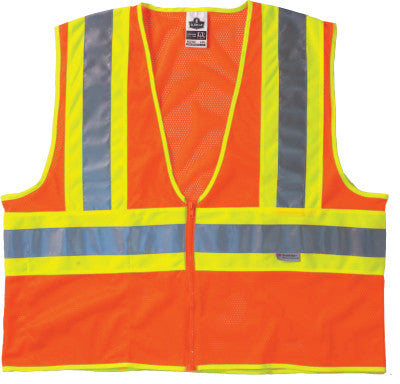 GloWear 8230Z Class 2 Two-Tone Vests, 4XL/5XL, Lime