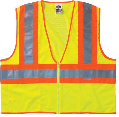 GloWear 8230Z Class 2 Two-Tone Vests, S/M, Lime