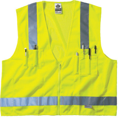 GloWear 8250Z Class 2 Surveyor Vests, L/XL, Lime