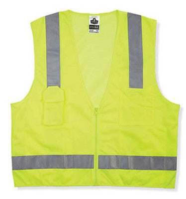 GloWear 8249Z Class 2 Economy Surveyors Vests, L/XL, Lime