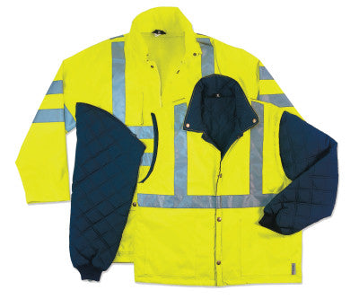 GloWear 8385 Class 3 4-In-1 Thermal Jackets, X-Large, Lime