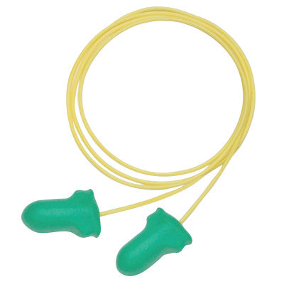 Max Lite Disposable Earplugs, Polyurethane, Green, Corded