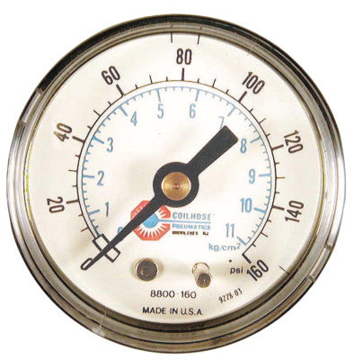 2 in Polycarbonate Case Gauge, 160 psi (tensile), Polycarbonate, 1/4 in NPT(M)