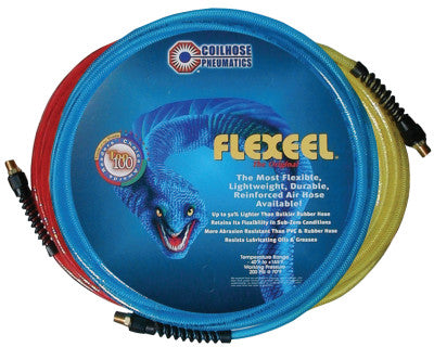 FLEXEEL Reinforced Polyurethane Straight Hoses, 3/8 in O.D., 1/4 in I.D., 25 ft