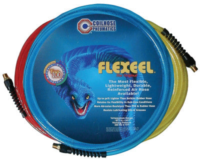 FLEXEEL Reinforced Polyurethane Straight Hoses, 3/8 in O.D., 1/4 in I.D., 50 ft