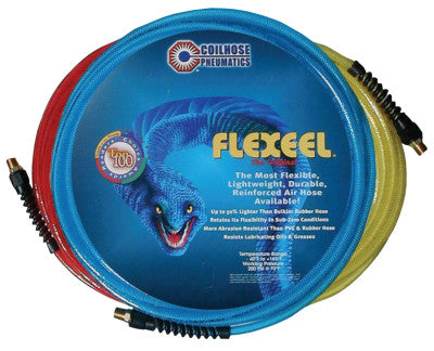 FLEXEEL Reinforced Polyurethane Straight Hoses, 9/16 in O.D., 3/8 in I.D., 50 ft