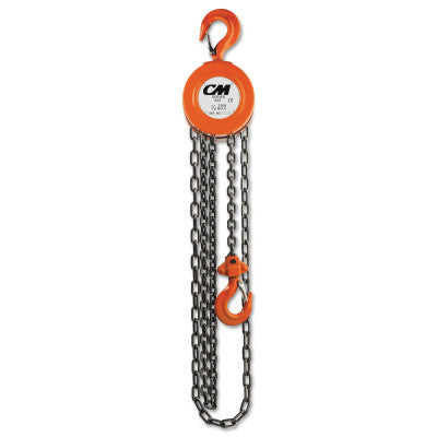 Series 622 Hand Chain Hoist, 1 Ton Capacity, 20 ft Lifting Height, 77 lbf