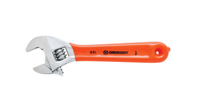Cushion Grip Adjustable Wrenches, 4 in Long, 1/2" Opening, Chrome, Cushion Grip
