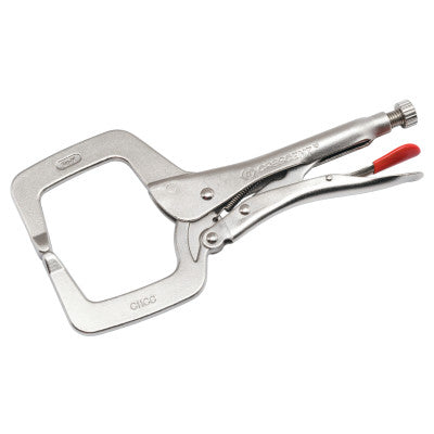 Locking C-Clamp with Regular Tips, Locking Grip, 11 in Long