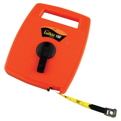 Hi-Viz Linear Measuring Tapes, 1/2 in x 100 ft, 1/16 in Grad.