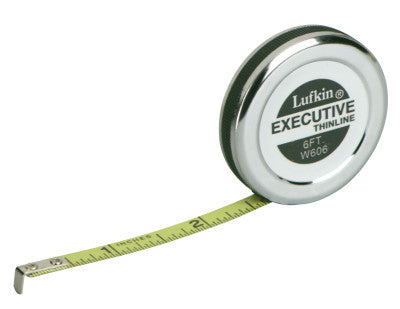 Executive Thinline Measuring Tapes, 1/4 in; 6 mm x 6 ft; 2 m