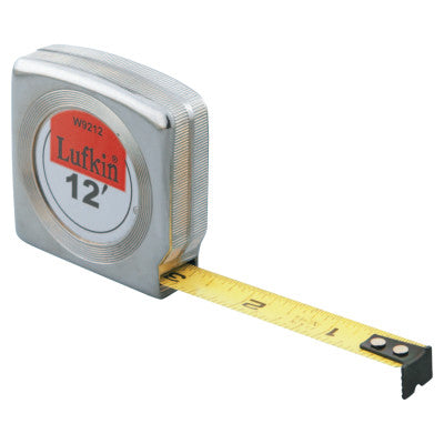 Mezurall Measuring Tapes, 1/2 in x 12 ft, Chrome