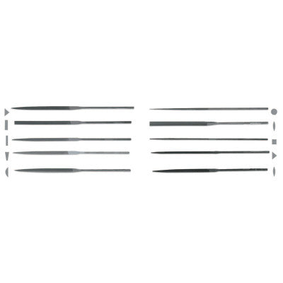 Slitting Needle Files, 0 Cut, 6 1/4 in