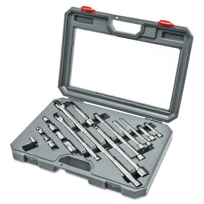 16 Pc. Socket Accessories Sets, 1/4 to 3/4 in Drive, Chrome