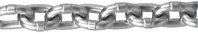Aluminum Chains, Size 17/64 in, 550 lb Limit, Bright