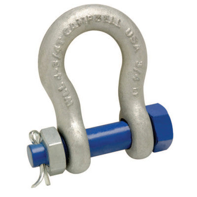 Bolt Type Anchor Shackles, 1 1/8 in Bail Size, 9.5 Tons