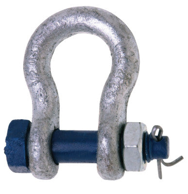 999-G Series Anchor Shackles, 3/4 in Bail Size, 4.75 Tons, Secured Bolt & Nut