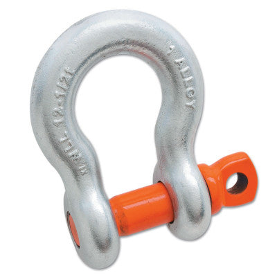 Alloy Anchor Galvanized Shackles, 1 3/8 in Bail Size, 12 Tons, Screw Pin Shackle